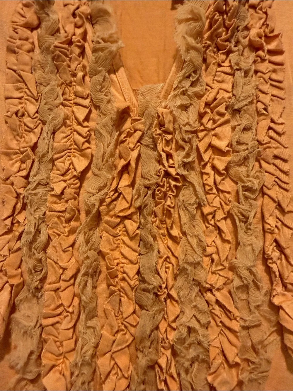 Karen Kane Peach Ruffle V-Neck Tunic